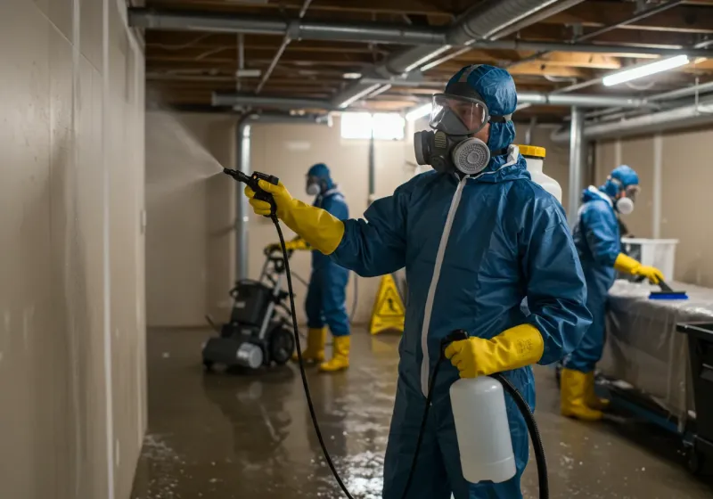 Basement Sanitization and Antimicrobial Treatment process in Copley, OH